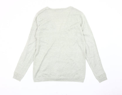 Womens UK Size 14 Isle Essentials Grey Cardigan Jumper