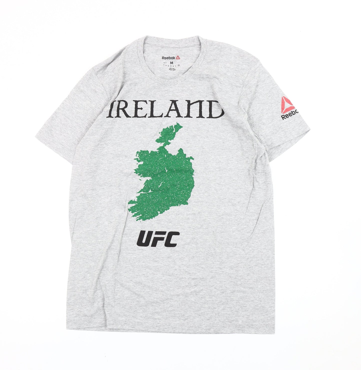 Reebok Men’s Grey UFC Ireland Graphic T-Shirt Size M Short Sleeve