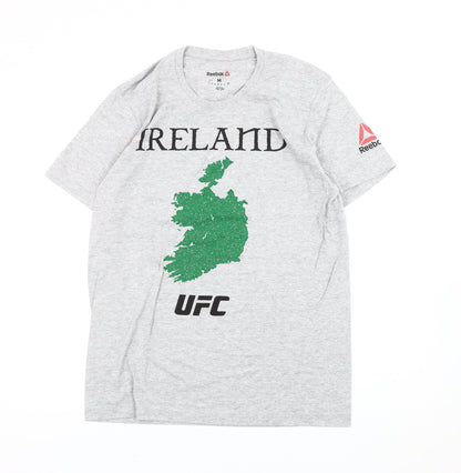 Reebok Men’s Grey UFC Ireland Graphic T-Shirt Size M Short Sleeve