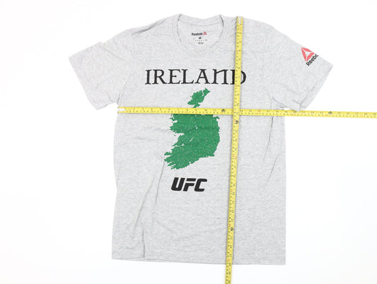 Reebok Men’s Grey UFC Ireland Graphic T-Shirt Size M Short Sleeve