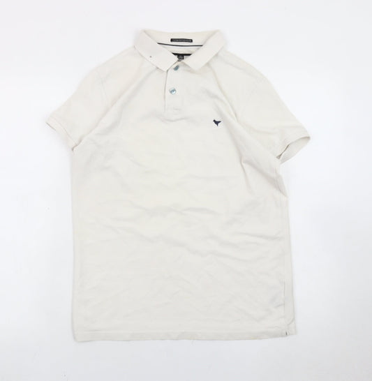 Weekend Offender Men’s Ivory Polo Shirt S Cotton Short Sleeve