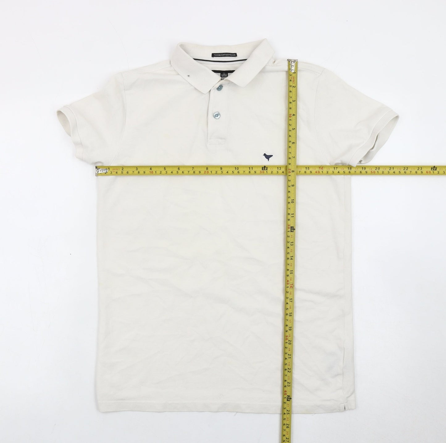 Weekend Offender Men’s Ivory Polo Shirt S Cotton Short Sleeve