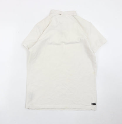 Weekend Offender Men’s Ivory Polo Shirt S Cotton Short Sleeve