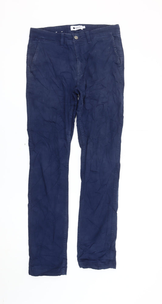 NN07 Men’s Blue Slim Fit Marco Chino Trousers Size 30W 32L Cotton