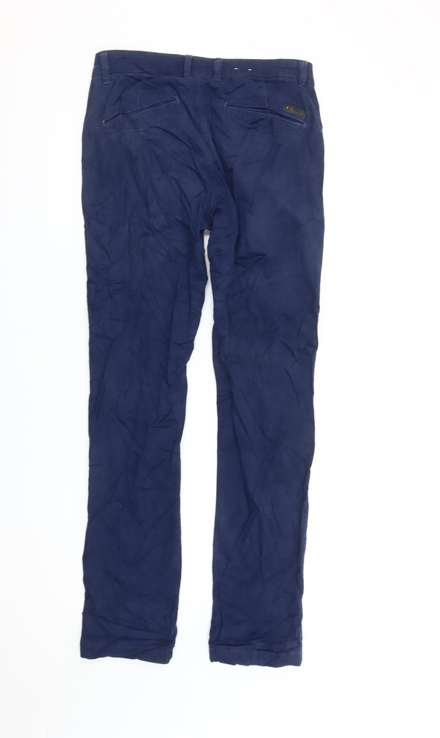 NN07 Men’s Blue Slim Fit Marco Chino Trousers Size 30W 32L Cotton