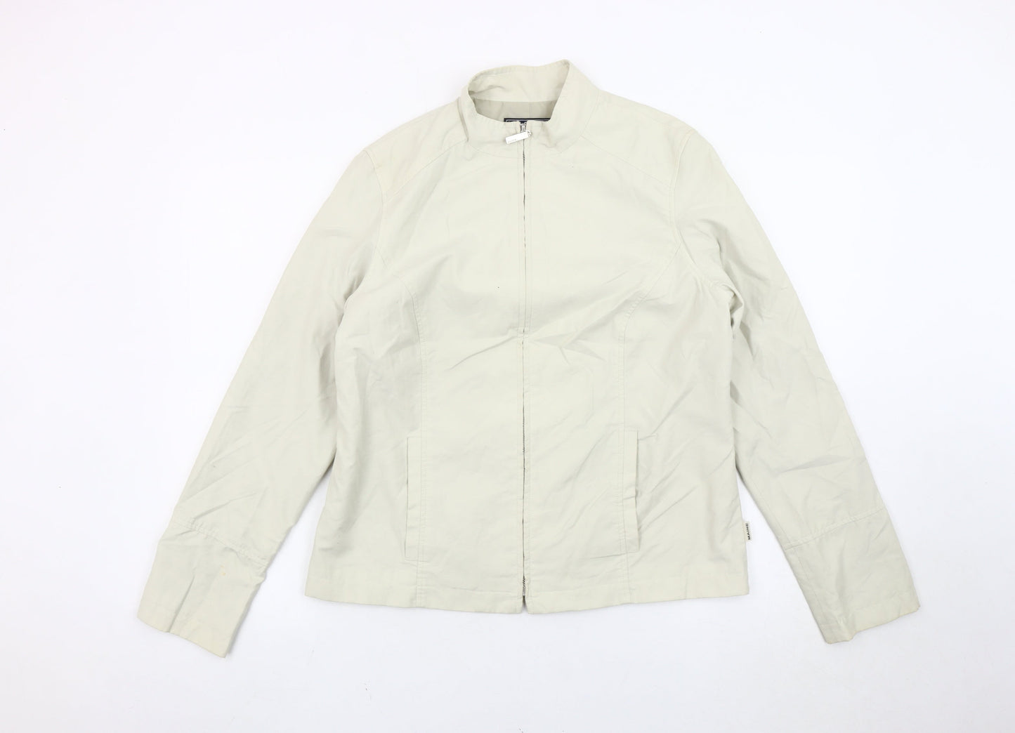 Maine New England Womens Beige Jacket Size 14 Full Zip Lightweight