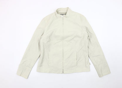 Maine New England Womens Beige Jacket Size 14 Full Zip Lightweight