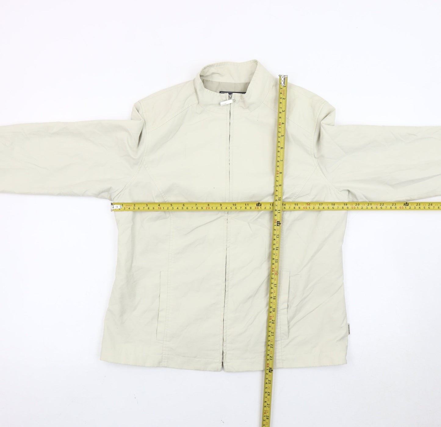 Maine New England Womens Beige Jacket Size 14 Full Zip Lightweight