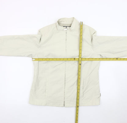 Maine New England Womens Beige Jacket Size 14 Full Zip Lightweight