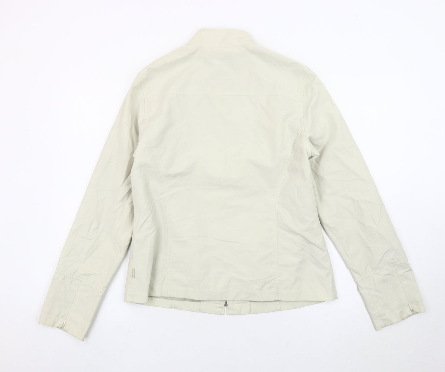 Maine New England Womens Beige Jacket Size 14 Full Zip Lightweight