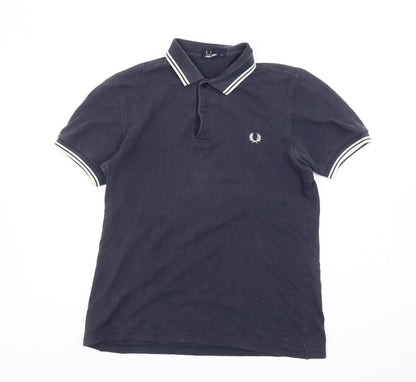 Fred Perry Men’s Blue Slim Fit Cotton Polo Shirt Size S
