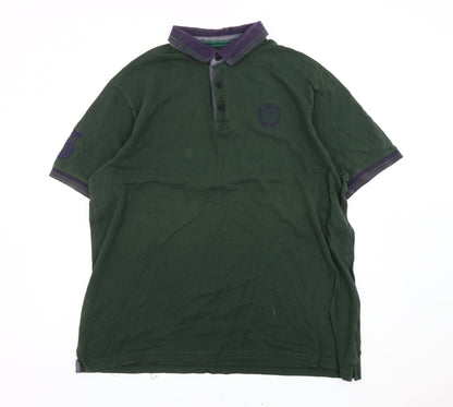 Blue Harbour Men’s Green XL Polo Shirt 100% Cotton Casual Top