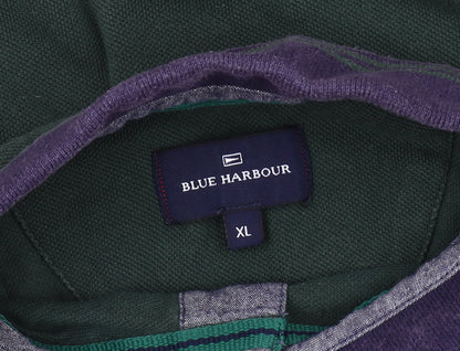 Blue Harbour Men’s Green XL Polo Shirt 100% Cotton Casual Top