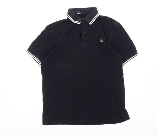 Fred Perry Men’s Black Polo Shirt Size S Regular Fit Cotton
