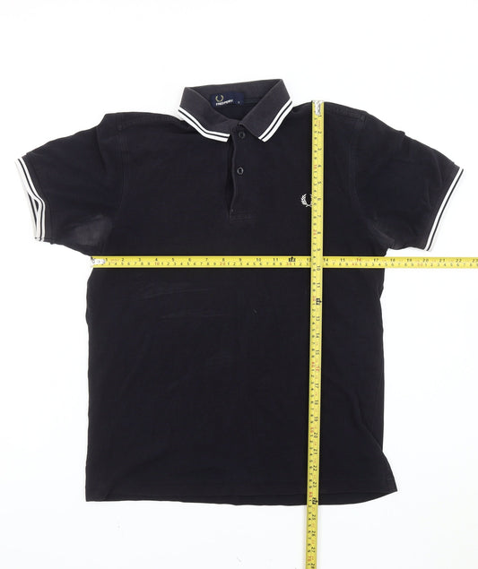 Fred Perry Men’s Black Polo Shirt Size S Regular Fit Cotton