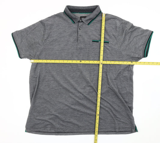 Euston Menswear Men’s Grey 2XL Cotton Blend Short Sleeve Polo Shirt