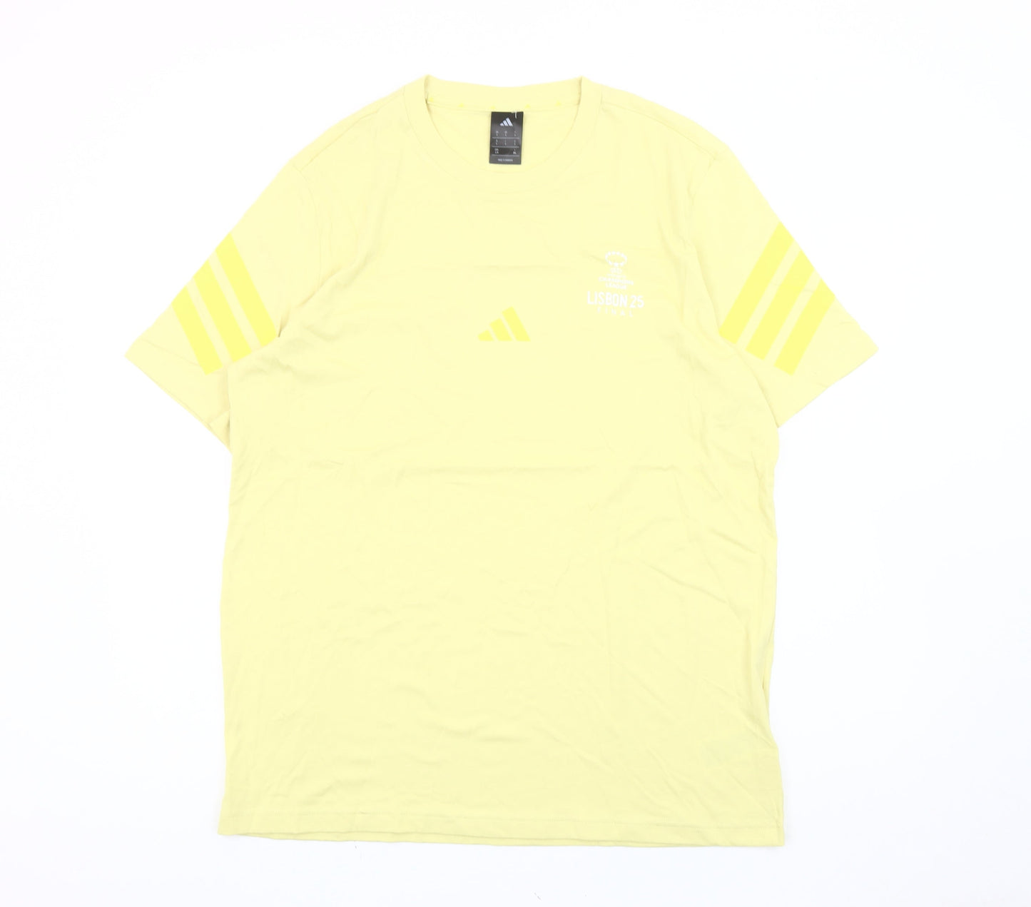 Mens UK Size L adidas Yellow  T-Shirt