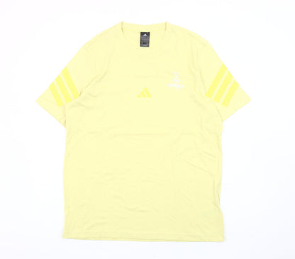 Mens UK Size L adidas Yellow  T-Shirt