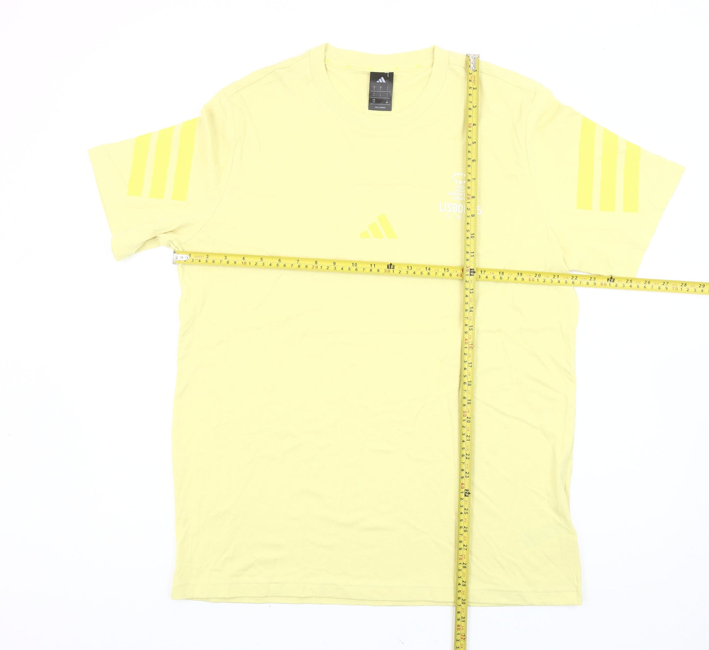 Mens UK Size L adidas Yellow  T-Shirt