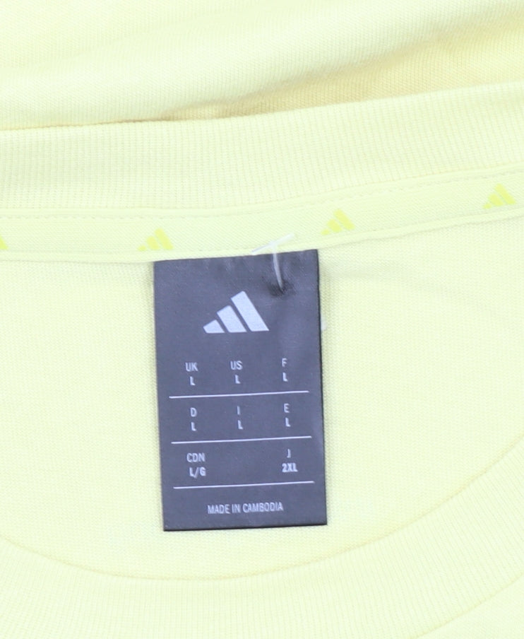 Mens UK Size L adidas Yellow  T-Shirt