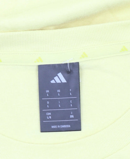 Mens UK Size L adidas Yellow  T-Shirt