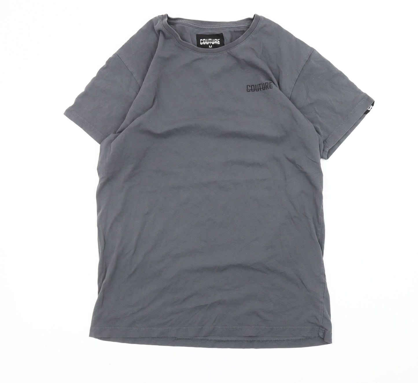 Couture Men’s Grey Cotton Crew Neck Short Sleeve T-Shirt M