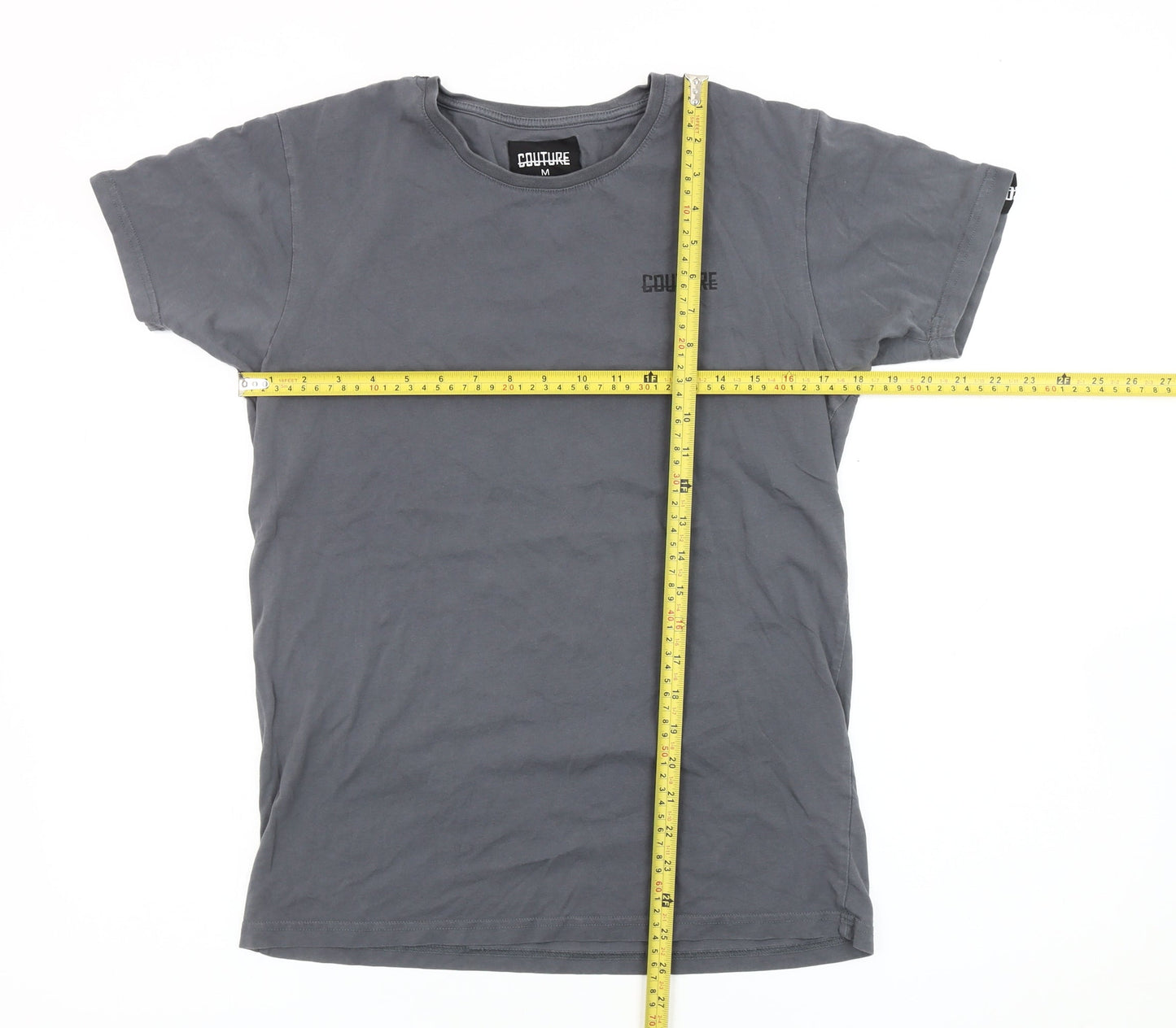 Couture Men’s Grey Cotton Crew Neck Short Sleeve T-Shirt M