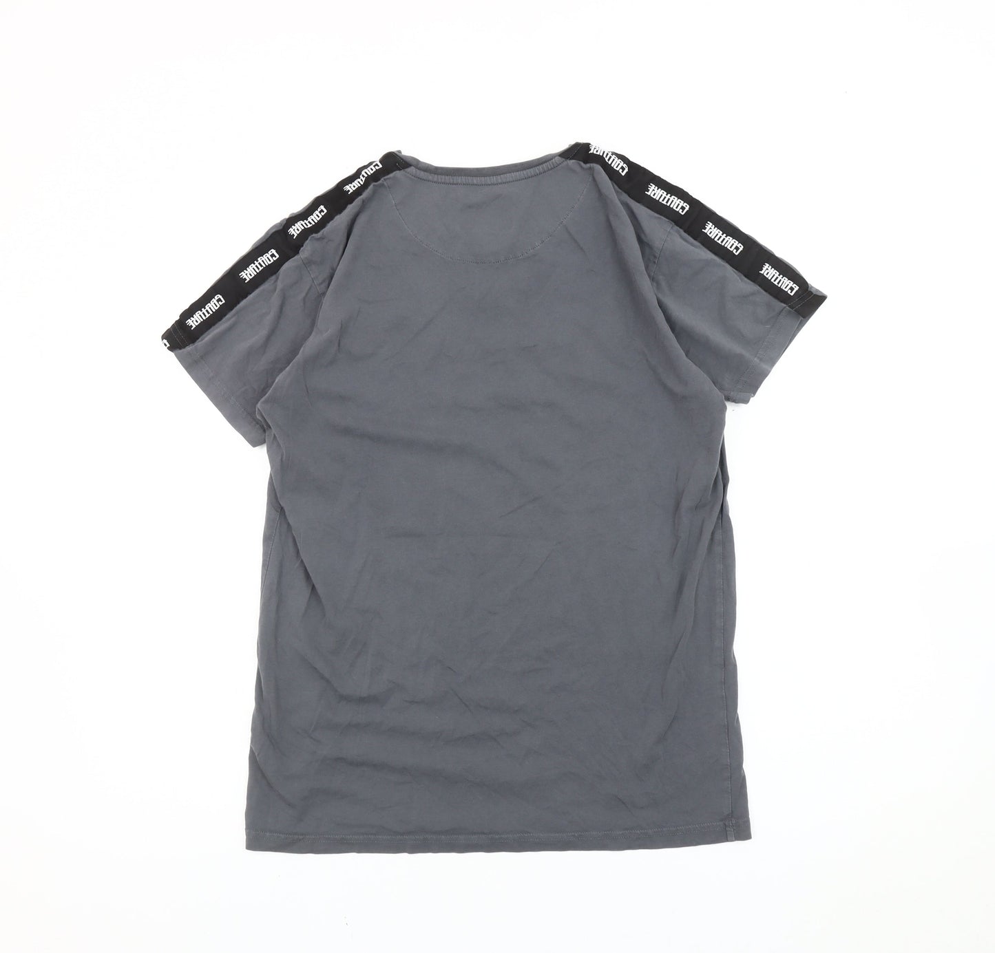 Couture Men’s Grey Cotton Crew Neck Short Sleeve T-Shirt M