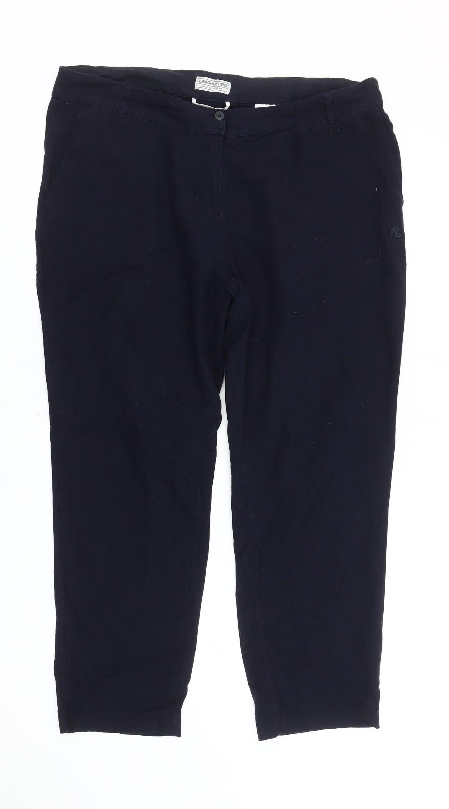 Craghoppers Womens Blue Size 12 Chino Trousers Cotton Rayon