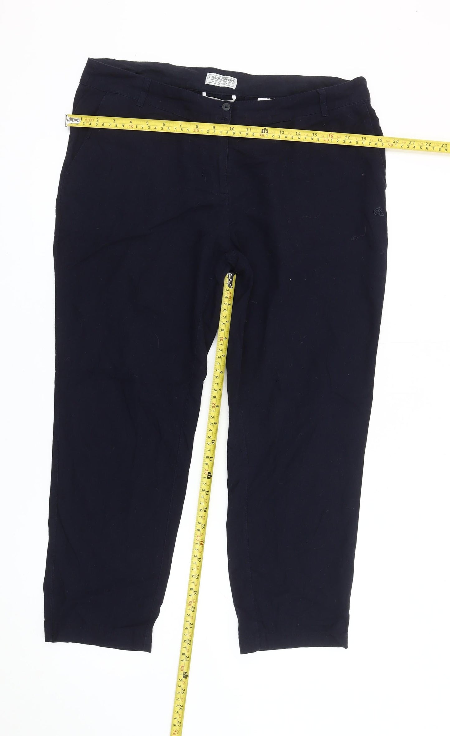Craghoppers Womens Blue Size 12 Chino Trousers Cotton Rayon