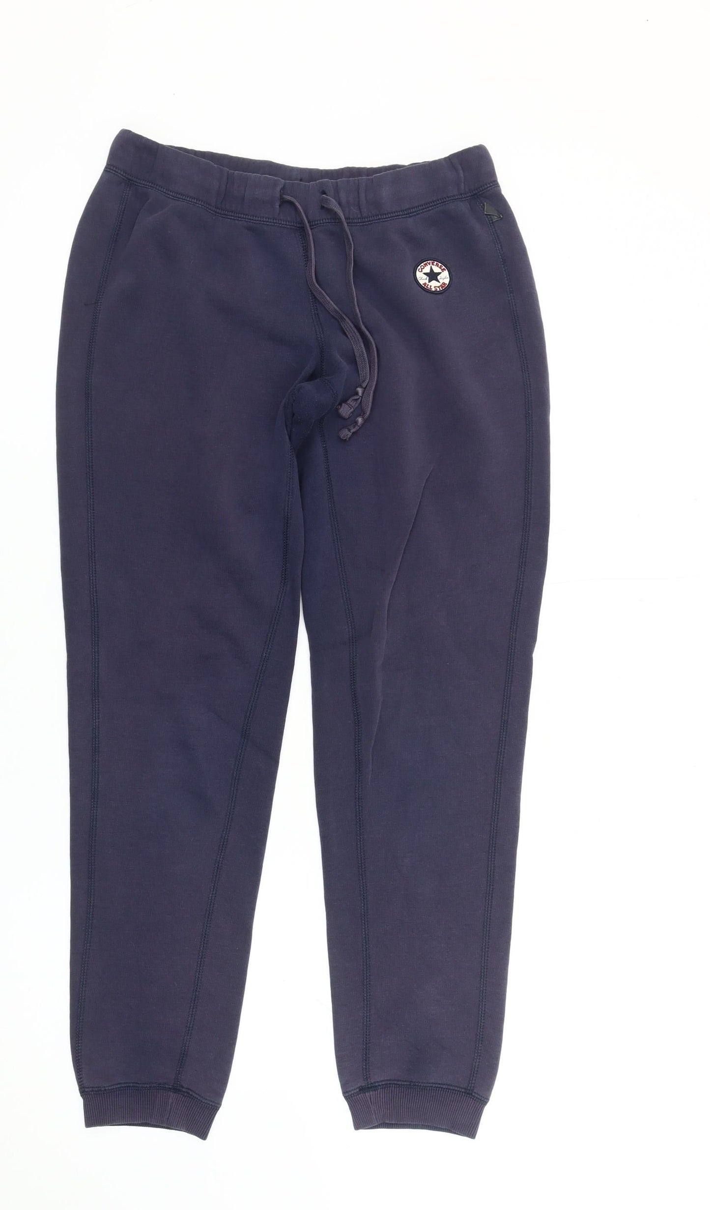 Converse Men’s Blue Jogger Trousers Size S Cotton Blend Tapered