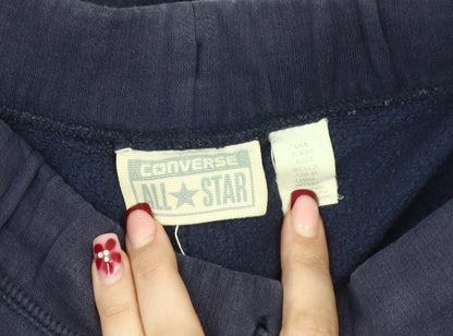 Converse Men’s Blue Jogger Trousers Size S Cotton Blend Tapered