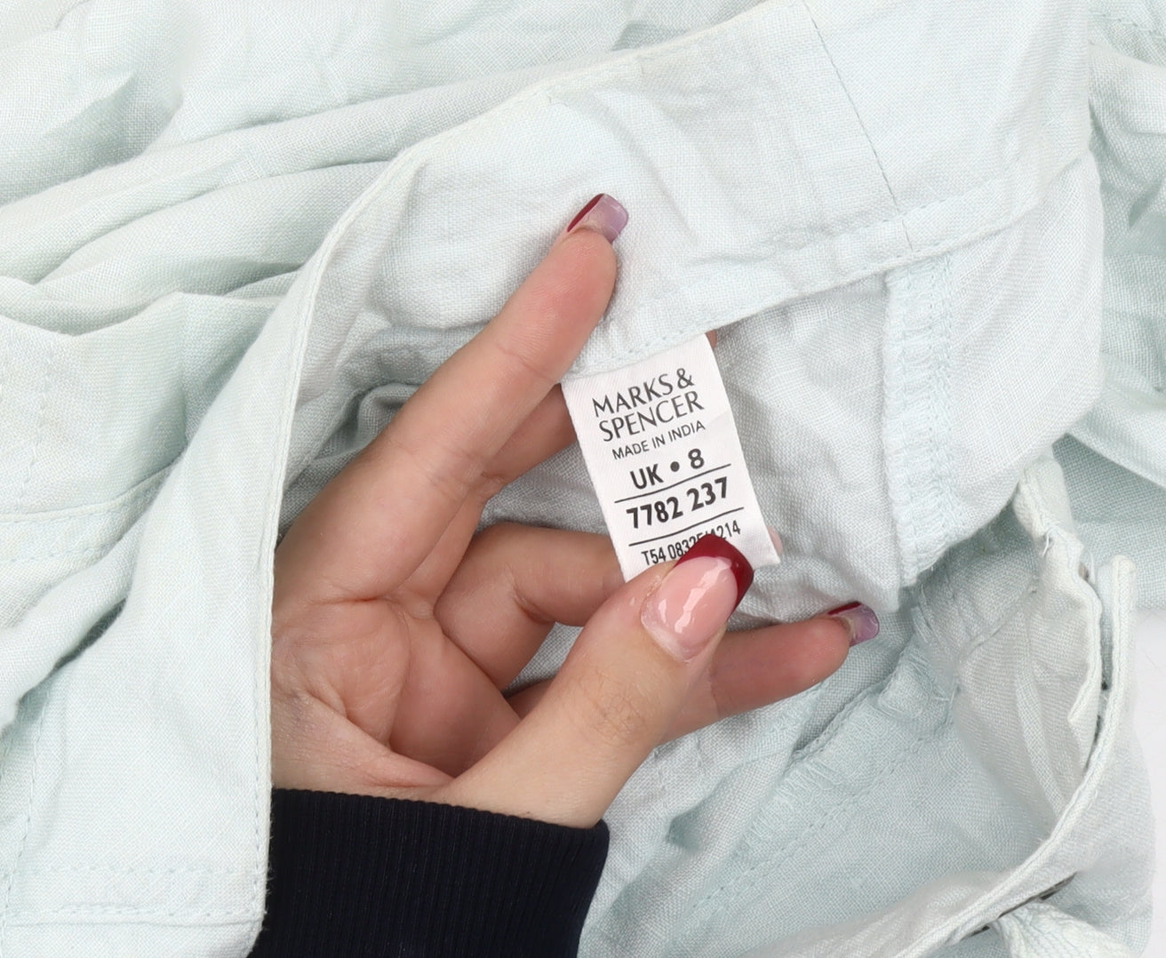 Marks and Spencer Women’s White Linen Cargo Skirt Size 8