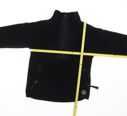 Next Women’s Black Fleece Sweatshirt Small 1/2 Zip Pockets Winter