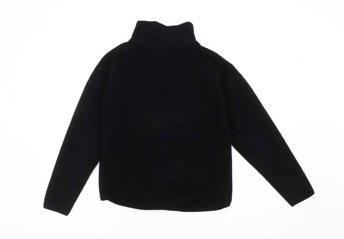 Next Women’s Black Fleece Sweatshirt Small 1/2 Zip Pockets Winter