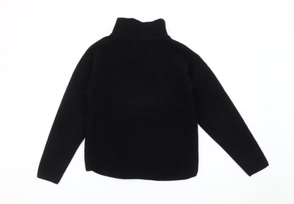 Next Women’s Black Fleece Sweatshirt Small 1/2 Zip Pockets Winter
