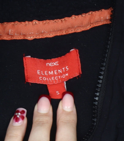 Next Women’s Black Fleece Sweatshirt Small 1/2 Zip Pockets Winter