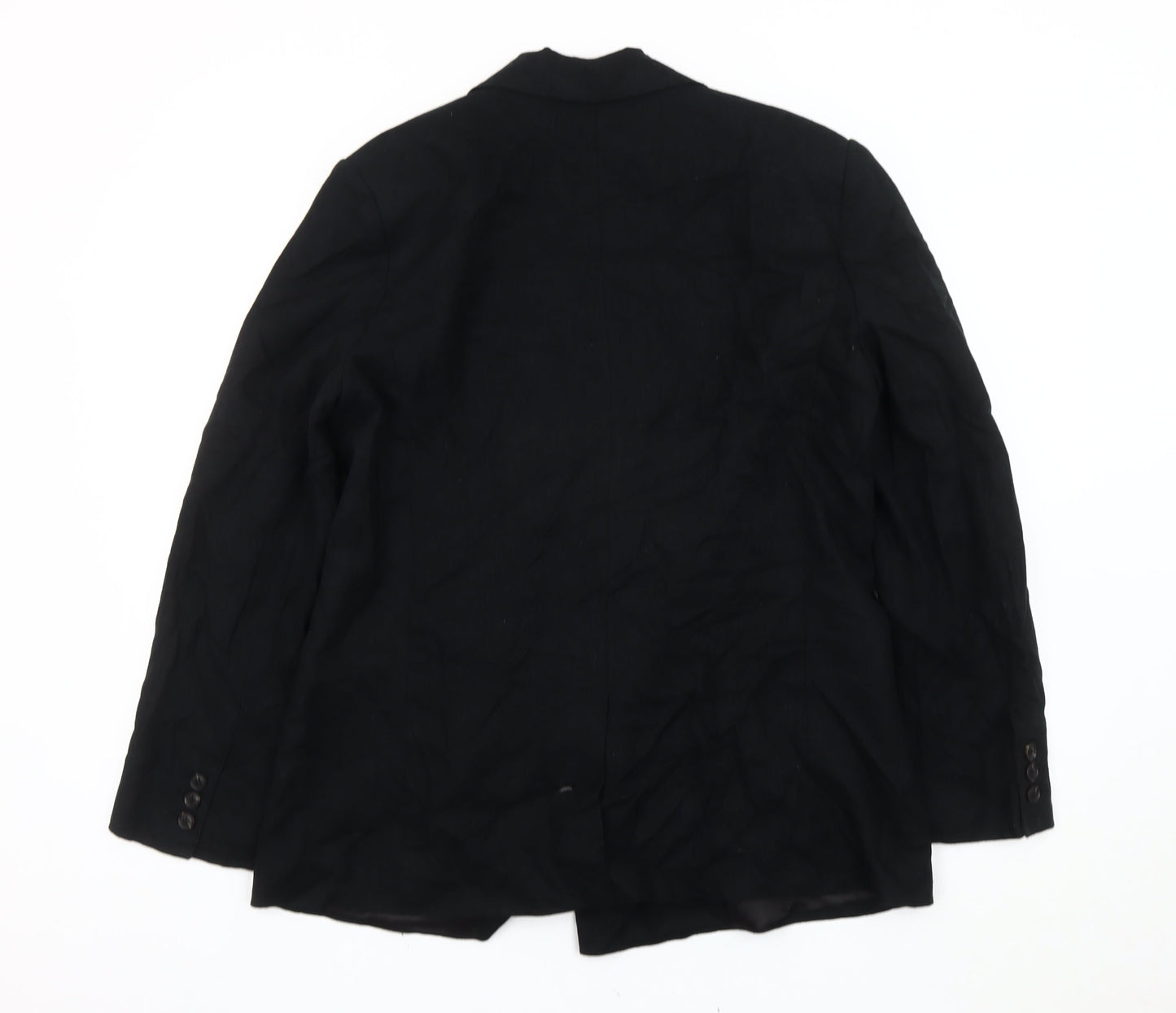 Mango Womens Black Linen Blend Blazer Jacket Size 12 Regular