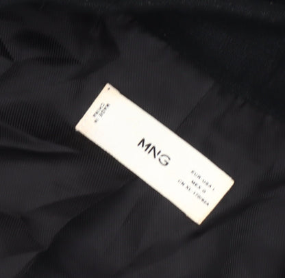 Mango Womens Black Linen Blend Blazer Jacket Size 12 Regular