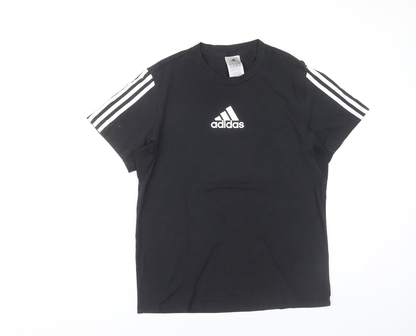 Adidas Women Black M T-Shirt Short Sleeve Cotton Blend Sports Top