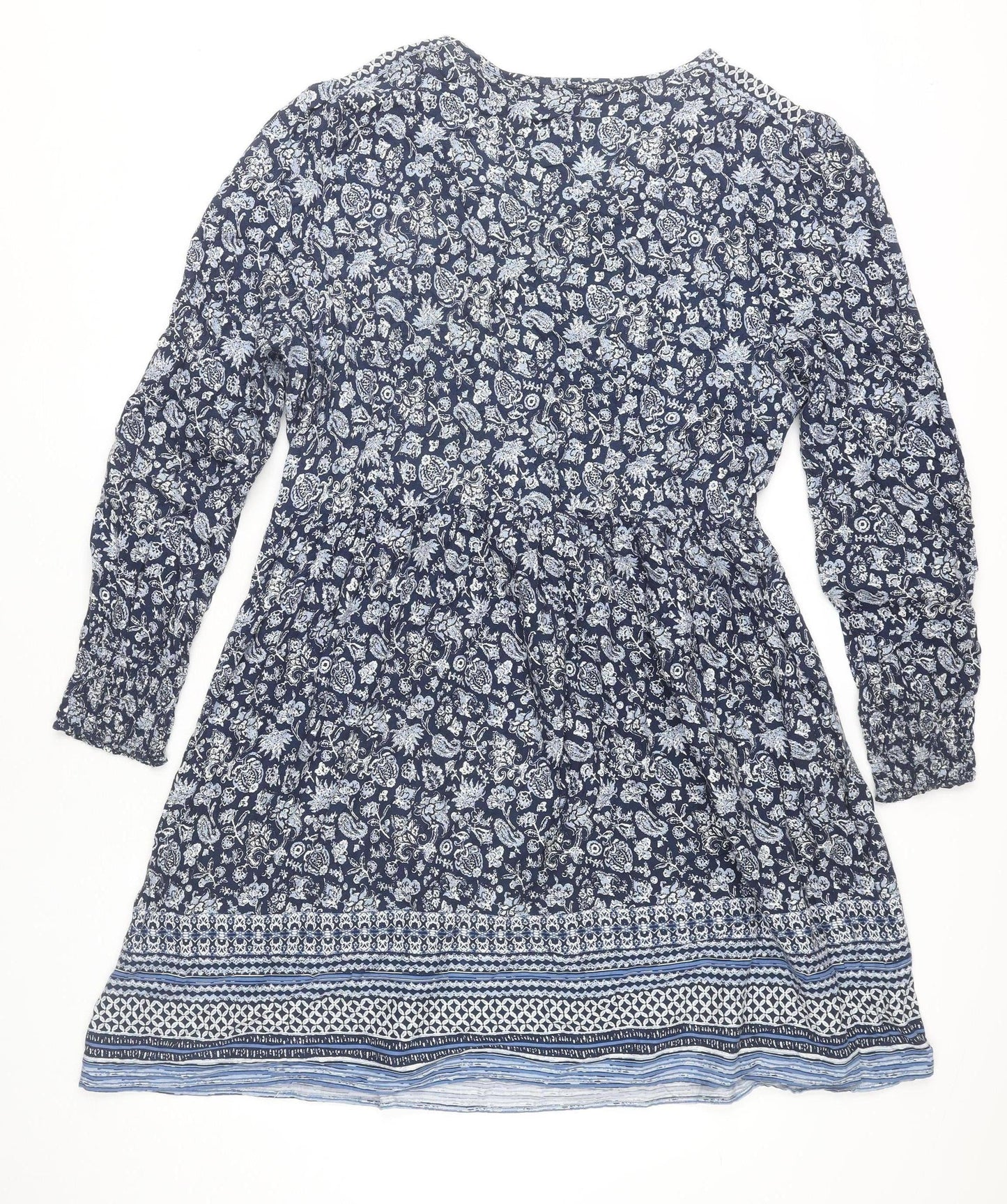 Peacocks Women’s Blue Floral Bohemian Knee Length Dress Size 18