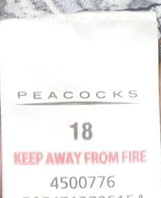 Peacocks Women’s Blue Floral Bohemian Knee Length Dress Size 18