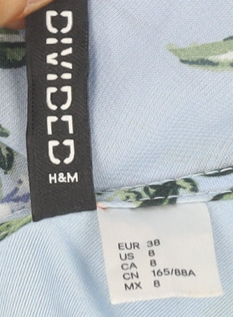 H&M Divided Women’s Blue Floral Midi Slip Dress Size 10 Summer
