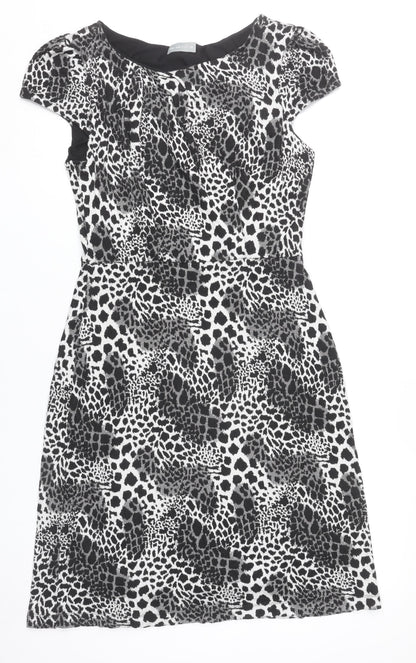 Marks and Spencer Women’s Black Animal Print Sheath Dress Size 14