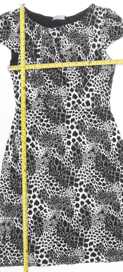 Marks and Spencer Women’s Black Animal Print Sheath Dress Size 14