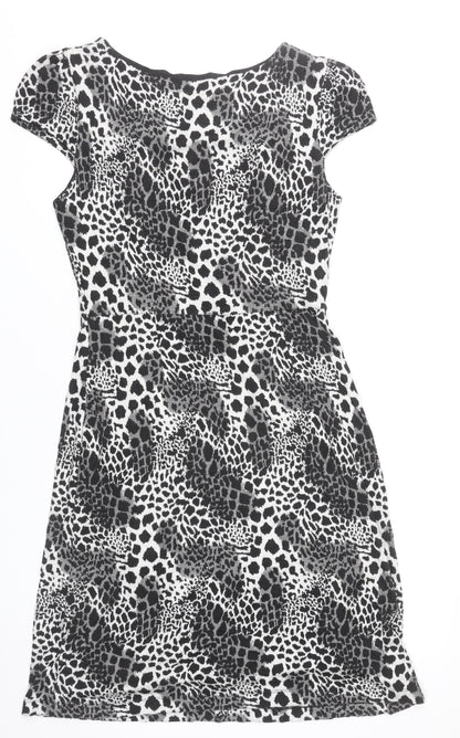Marks and Spencer Women’s Black Animal Print Sheath Dress Size 14