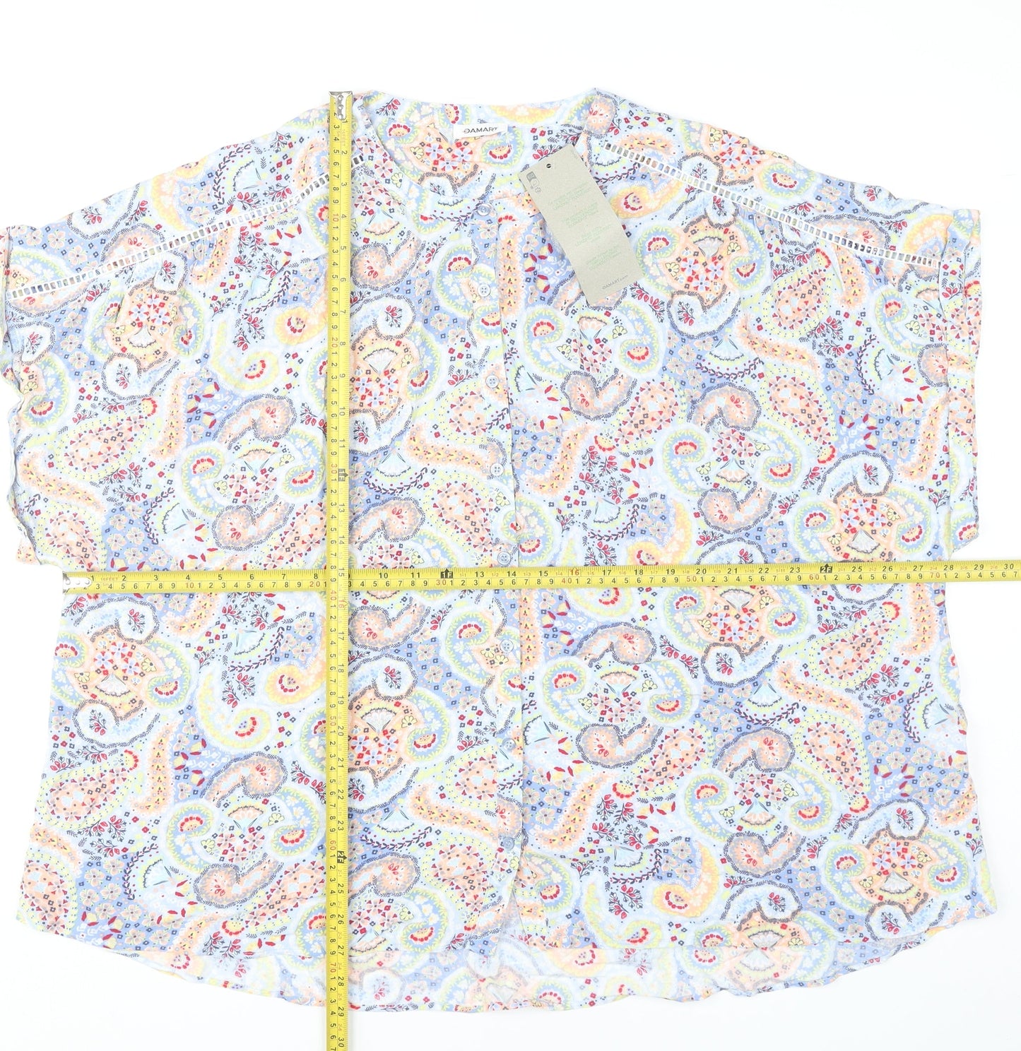 Damart Womens Multicoloured Paisley Blouse Size 28 Tunic Top