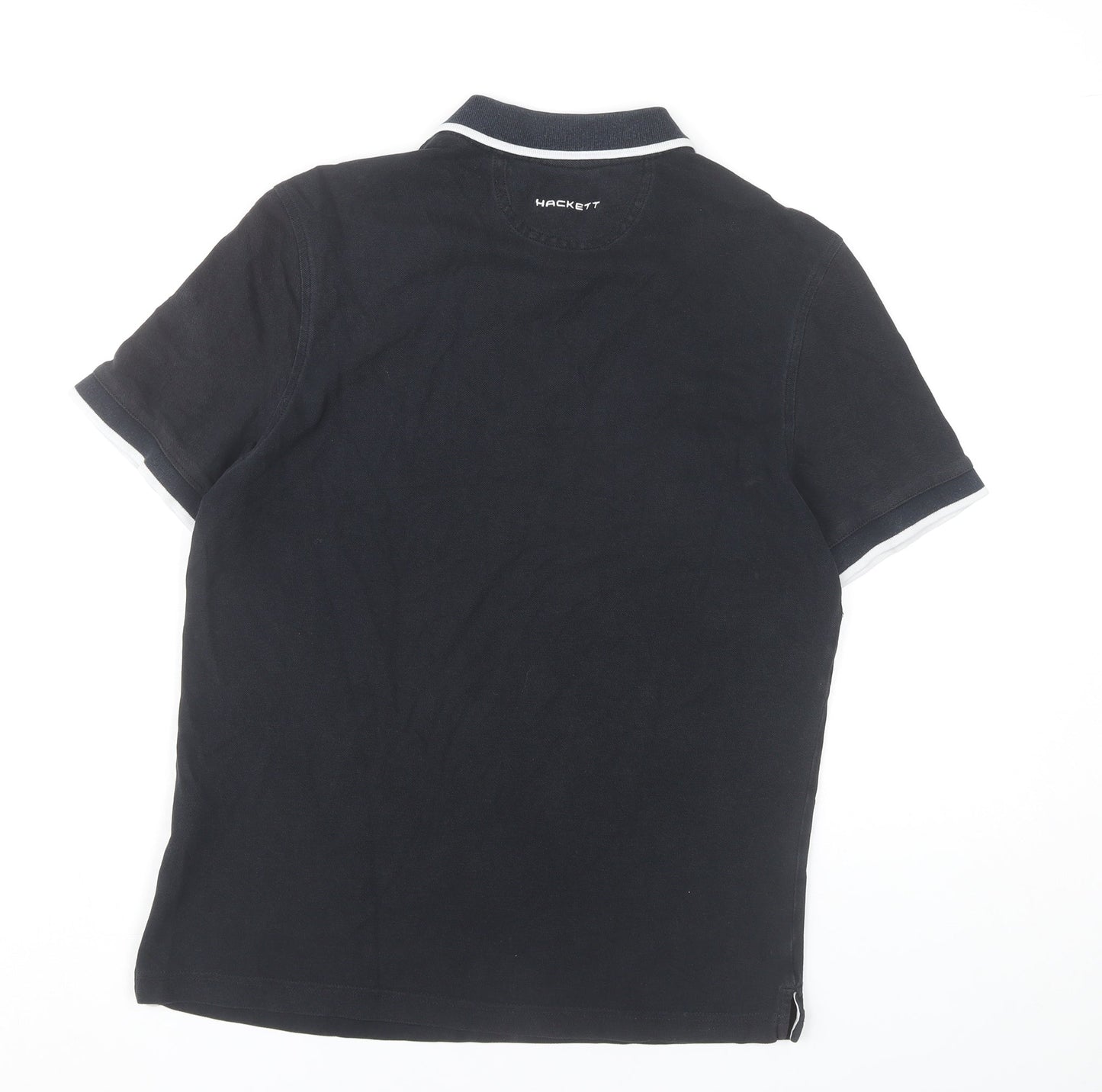 Hackett Golf Men Black Polo Shirt S Cotton Classic Logo