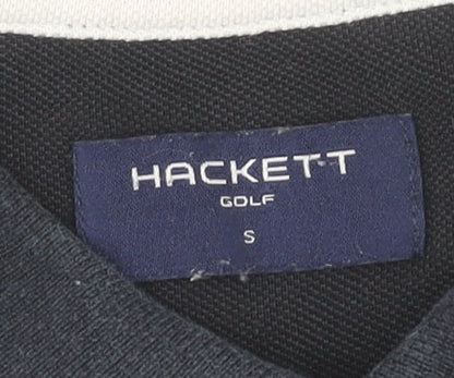 Hackett Golf Men Black Polo Shirt S Cotton Classic Logo