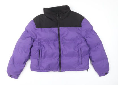 Primark Women’s Purple Puffer Jacket L Insulated Casual Winter Coat